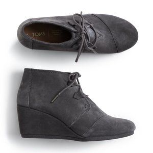Toms - Kala Suede Wedge Bootie in Dark Grey